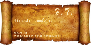 Hirsch Tamás névjegykártya